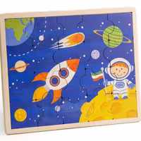 پازل چوبی فضانورد -تصویرسازی ایرانی- با کیفیت صادراتی -تجدید پذیر-مناسب عیدی