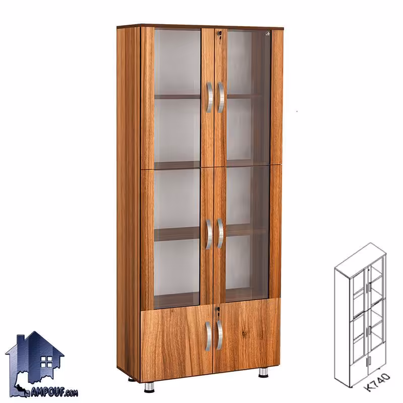 کتابخانه 4 شیشه قابدار BCSN740