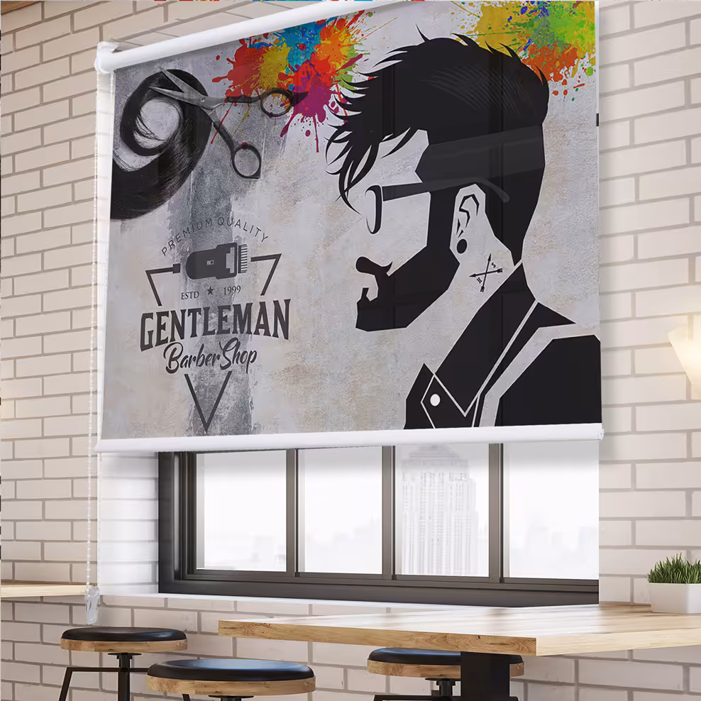 پرده شید آرایشگاه مردانه BAs-4846