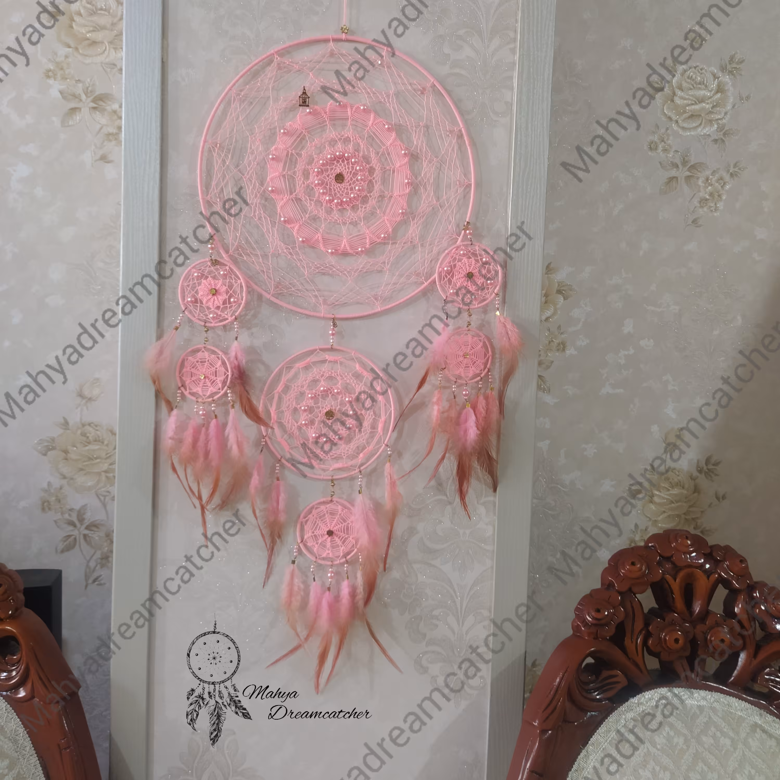 آویز دیواری طرح دریمکچر یا کابوس گیر خیلی بزرگ  با حلقه 30 سانتی ارسال رایگان 