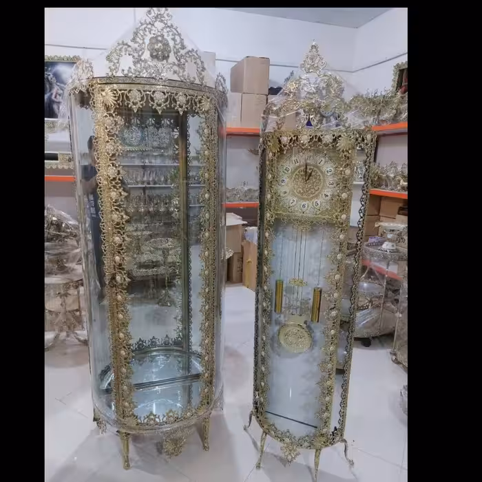 ساعت ایستاده برنزی مدل گل رز