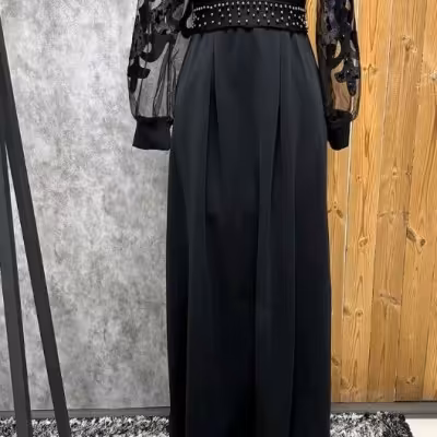 پیراهن مهمانی زنانه غواصی مدل مجلسی سایز بزرگ روژان تا 60
