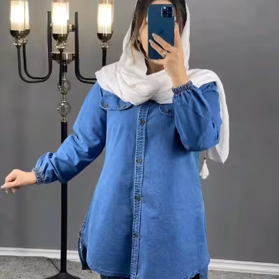 مانتو اسپرت زنانه جین کاغذی مدل مانتو طلا