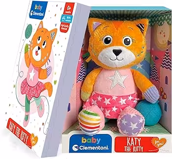 عروسک نوزادی کلمنتونی اصل ایتالیا ضد حساسیت و بدون پرز قابل شستشو  clementoni katy the kitty