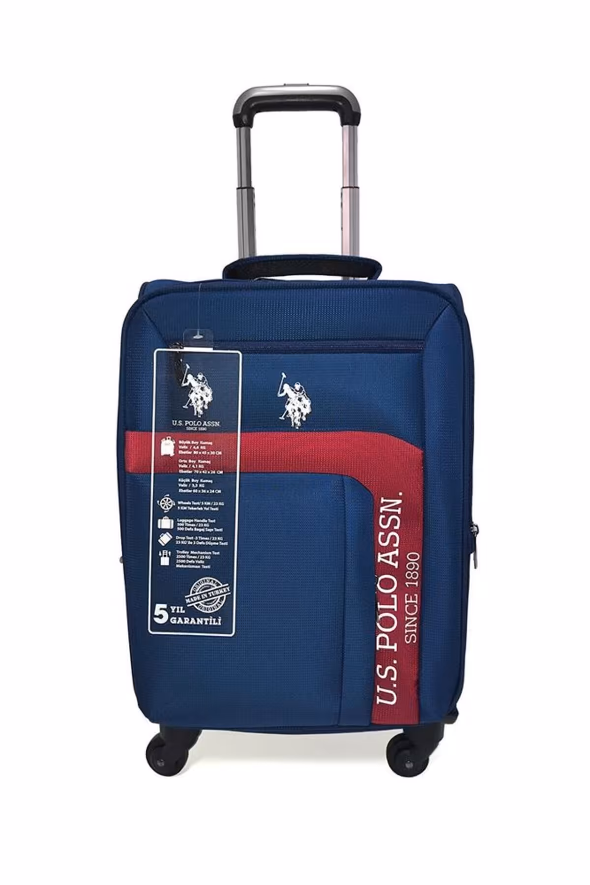 چمدان و ساک آبی مردانه زنانه پارچه دریایی یونیسکس اندازه کابین PLVLZ21266CK U.S. Polo Assn.