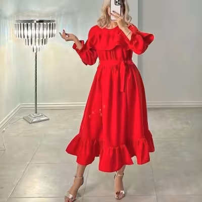 پیراهن چین دار یلدایی شکیلا