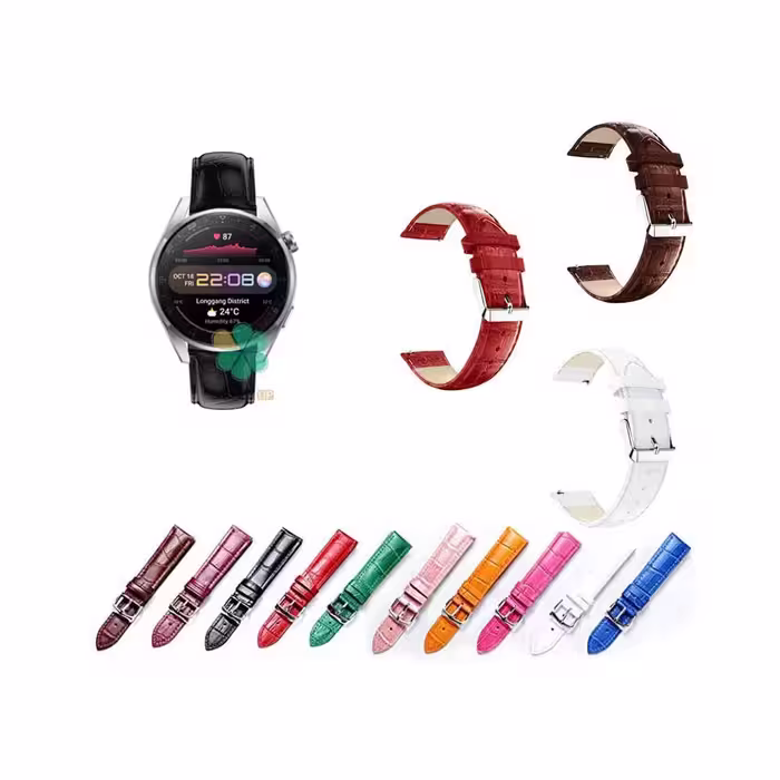 بند چرمی ساعت هواوی واچ Huawei Watch 3 Pro طرح Alligator
