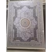 فرش ماشینی 1000 شانه اصل تراکم 3000 طرح نسیم زمینه نقره ای 12 متری جنس اکرولیک