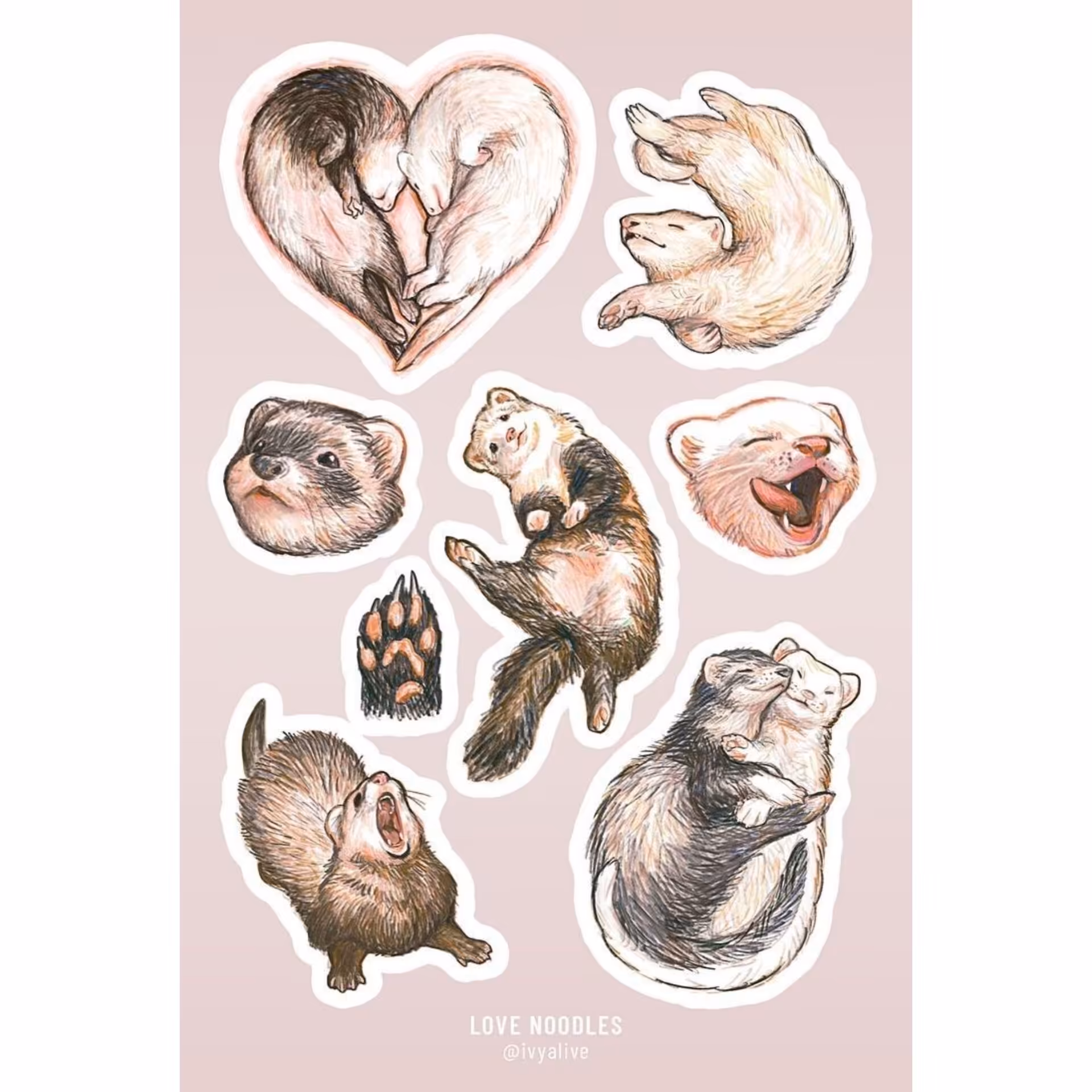 استیکر شیت سمور کیوت مناسب استفاده در اسکرپ بوک و بولت ژورنال و غیره