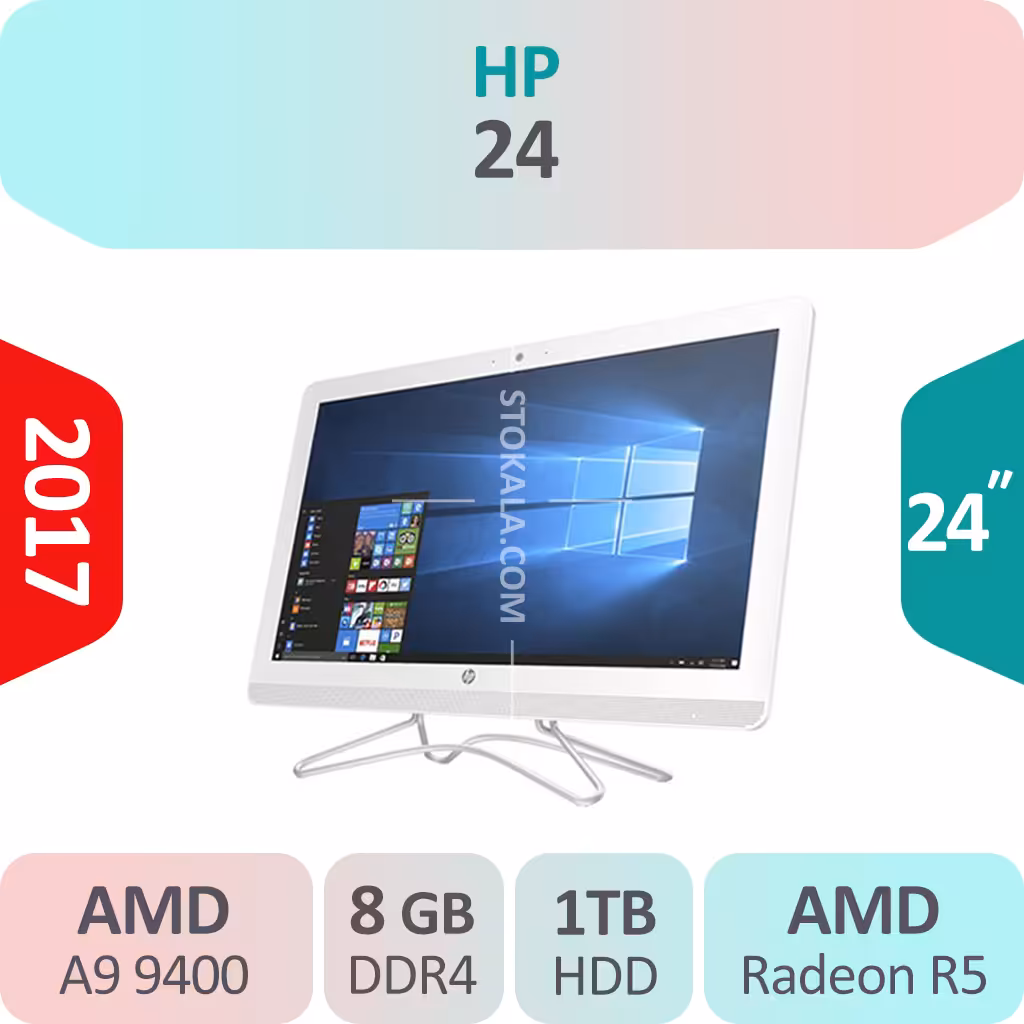 آل این وان HP 24 پردازنده A9 9400 گرافیک AMD Radeon R5