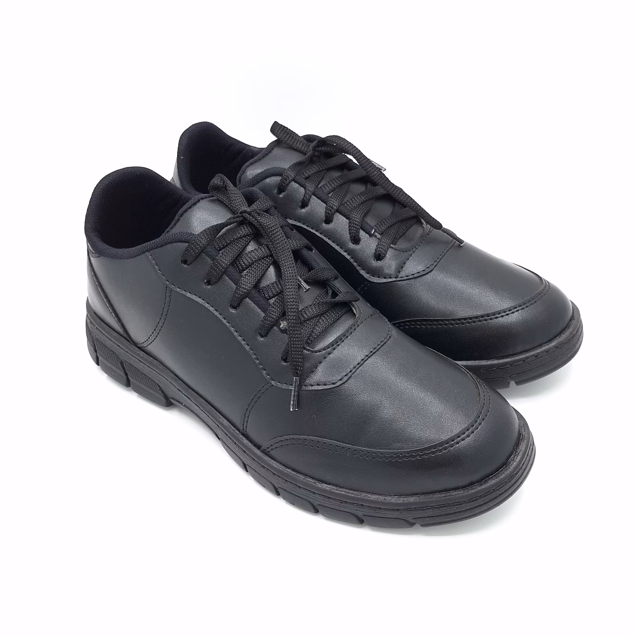 کفش دوردوخت مردانه چرم اسپرت بنددار زیره نرم و منعطف سبک شیک خیلی زیبا  دوردوزی شده کف دوخت رنگ مشکی مدل کارون 220112