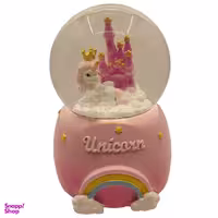 گوی موزیکال مدل پمپی طرح یونیکورن و قصر روی ابر