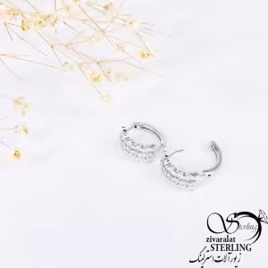 گوشواره نگین دار نقره ایتالیا با کد 11137