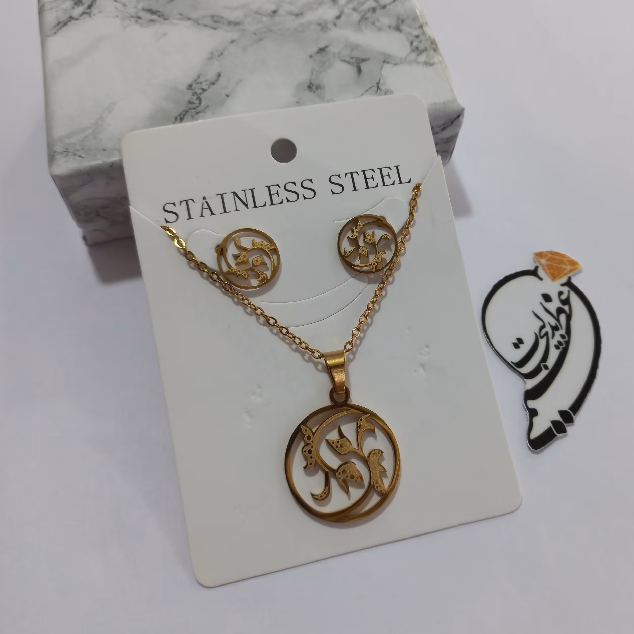 نیم ست  استیل رنگ ثابت درجه یک بسیار زیبا طرح دایره و گل