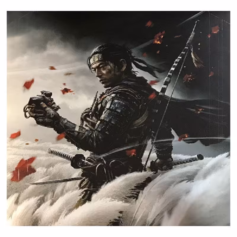 برچسب پلی استیشن 4 اسلیم مدل ghost of tsushima