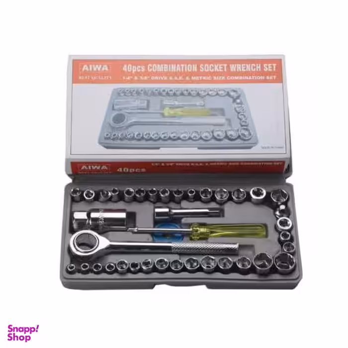 مجموعه 40 عددی آچار بکس و دسته آچار آیوا مدل AR-AW40