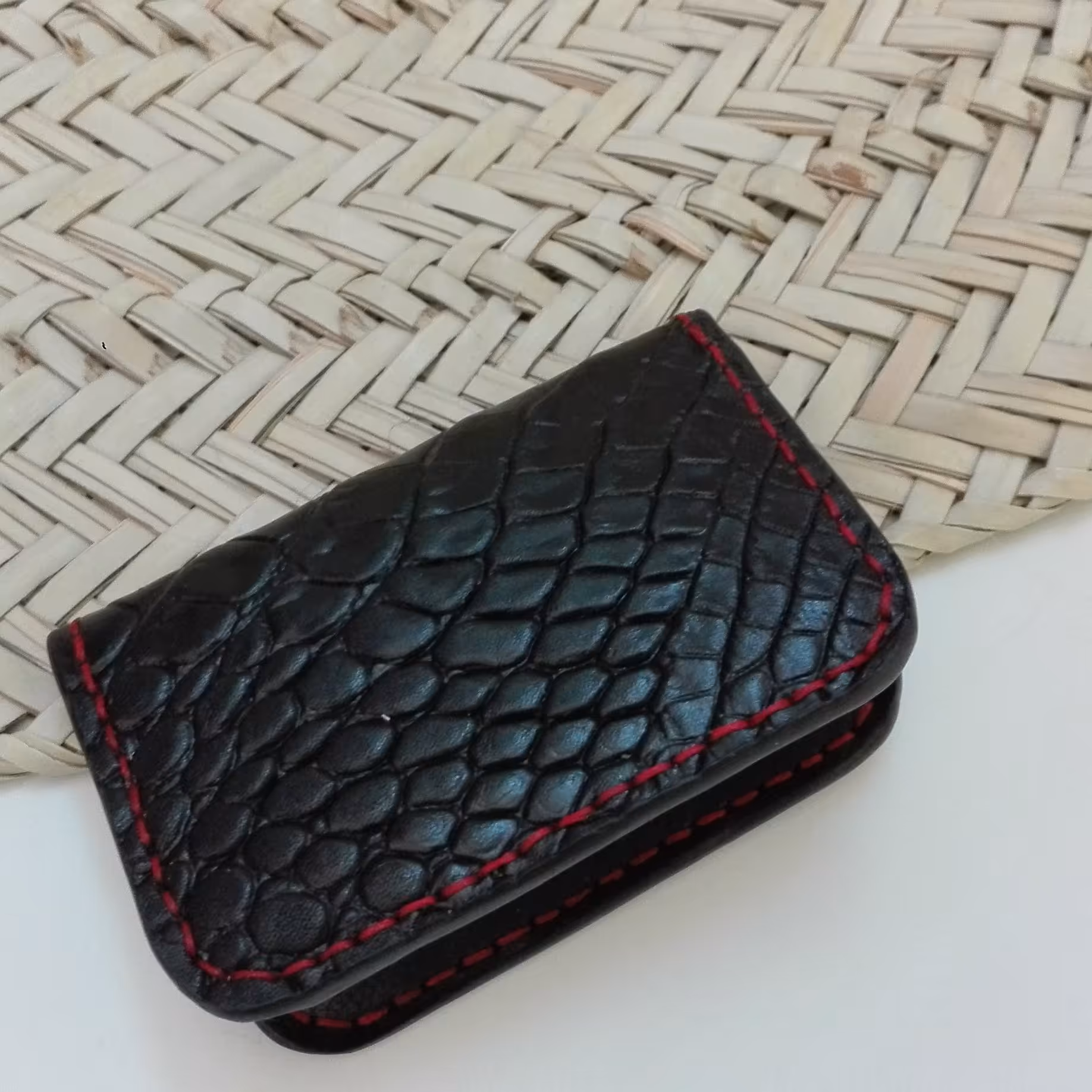 جاکارتی چرم طبیعی دستدوز  جیبی شیک و کم جا 