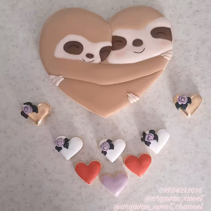 کوکی دکوراتیو (رویال آیسینگ) طرح عاشقانه ولنتاین