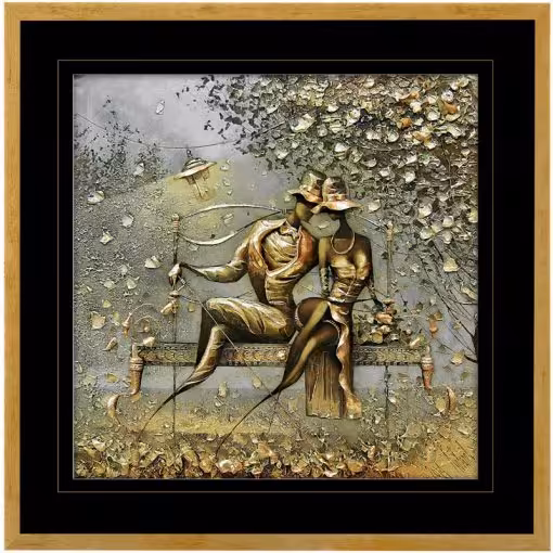 تابلو ورق طلا مدل RENDEZ VOUS کد GW-99113-BLG-A