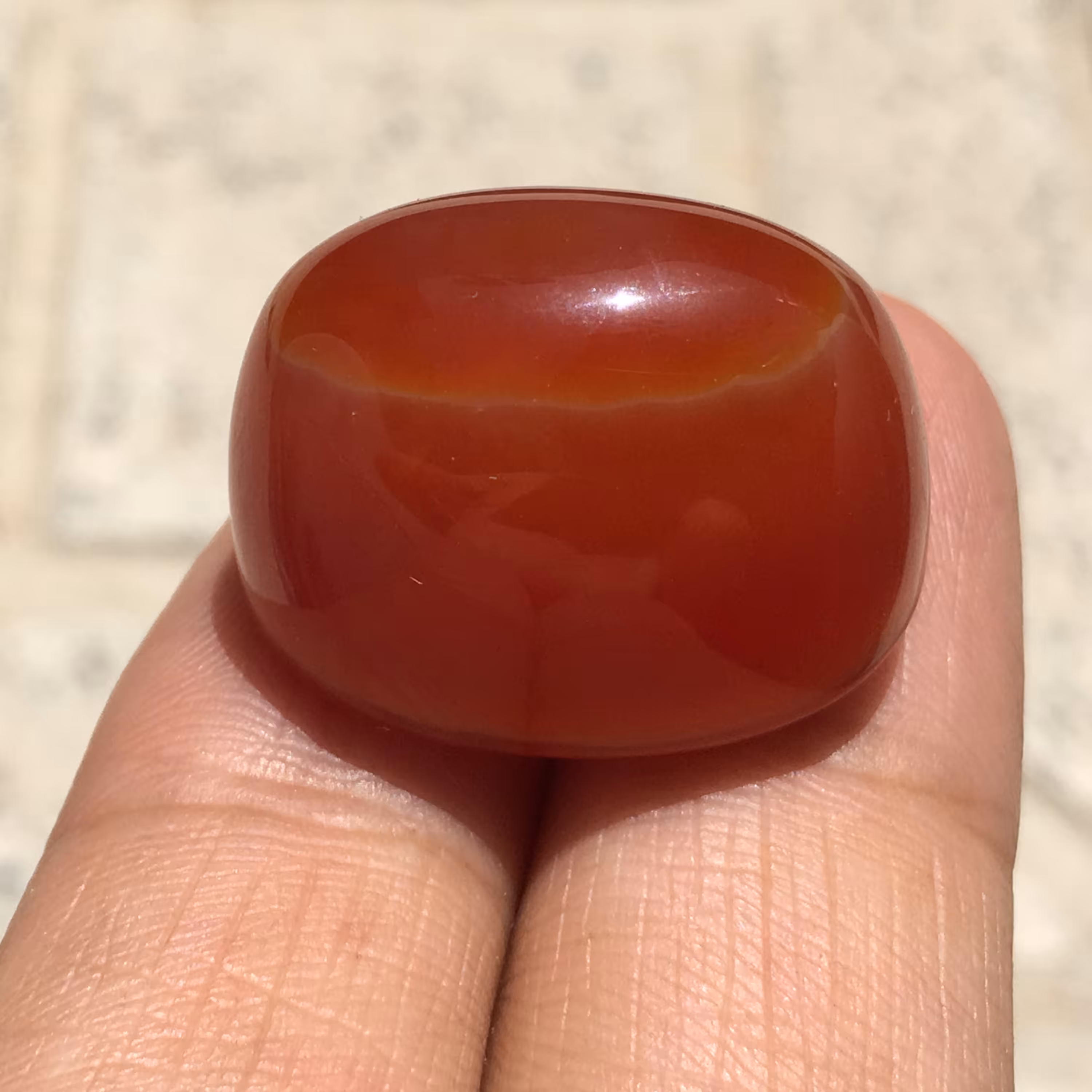 نگین عقیق سرخ چشم دار تراش صفوی