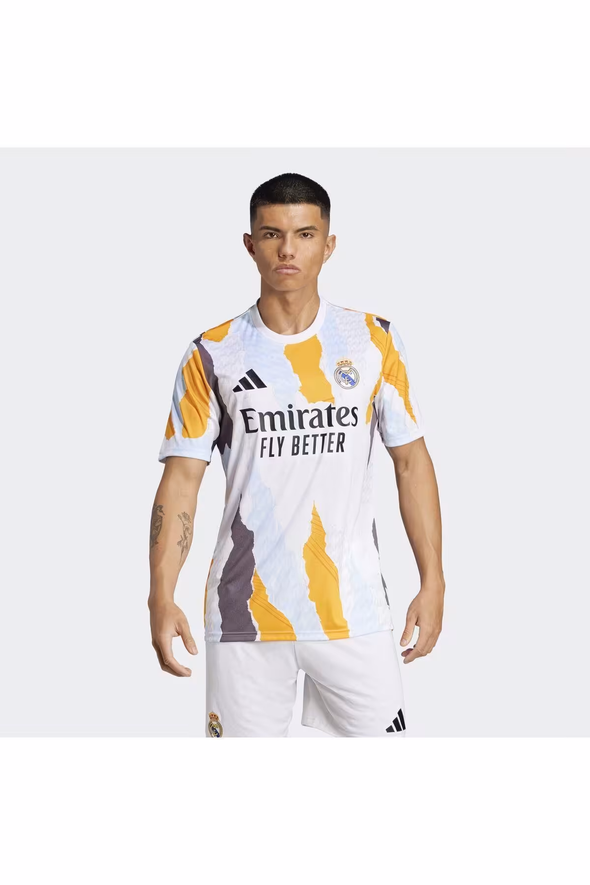 تی شرت سفید مردانه رئال مادرید 24 25 پیراهن قبل از مسابقه adidas