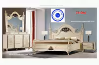 سرویس خواب ام دی اف و چوب کد75108شامل تخت/پاتختی/دراور/قاب اینه