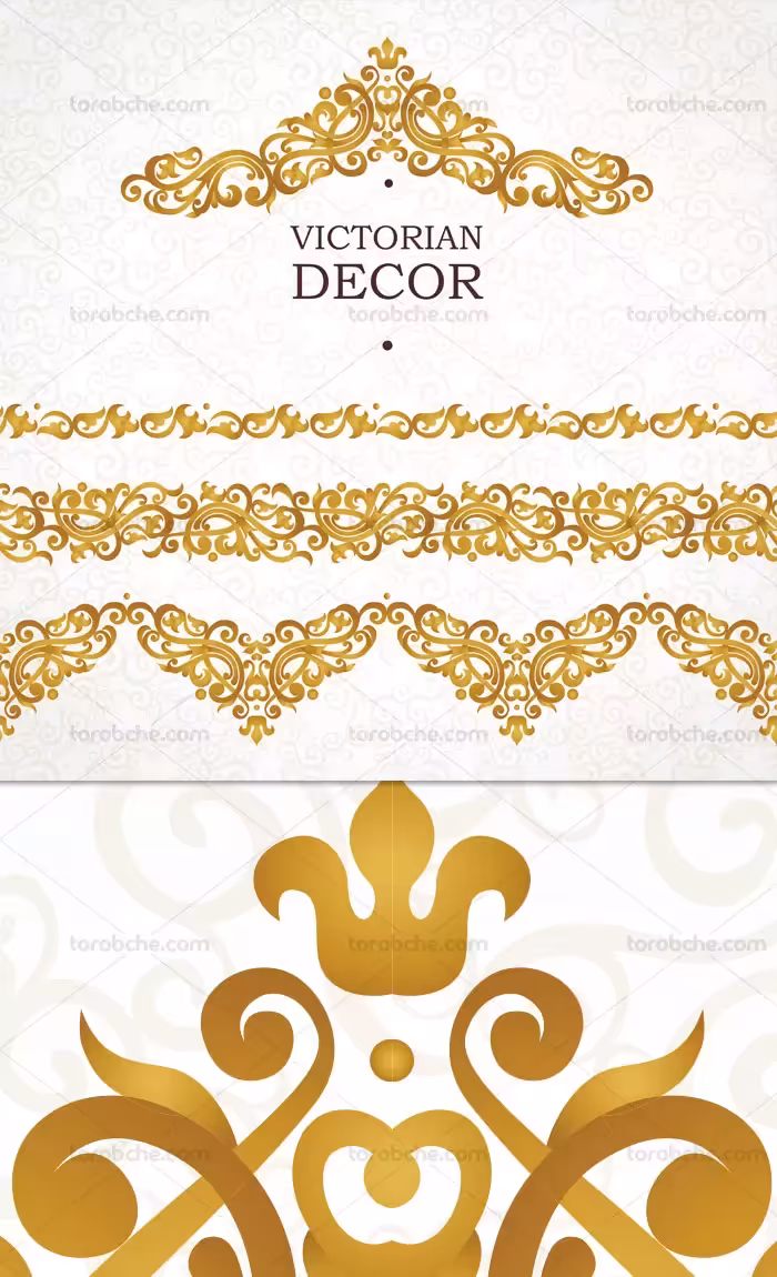 وکتور طرح های دکوراسیون طلایی | گرافیک با طعم تربچه