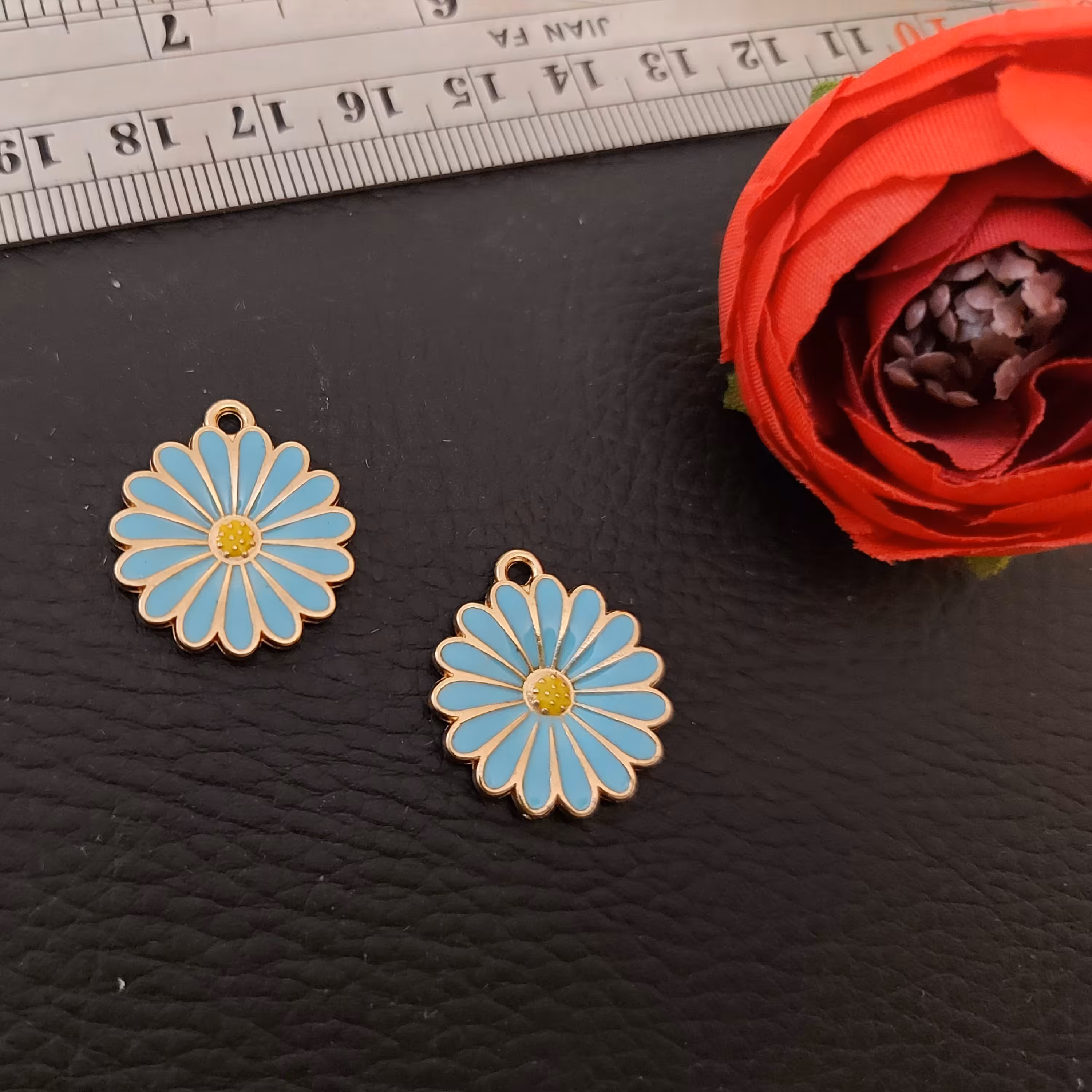 بابونه آبی دستبندی دو حلقه تک عددی