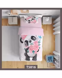 سرویس لحاف روتختی کودک یک نفره 5 تکه نوپه هوم Nopehome طرح پاندا کد T5816