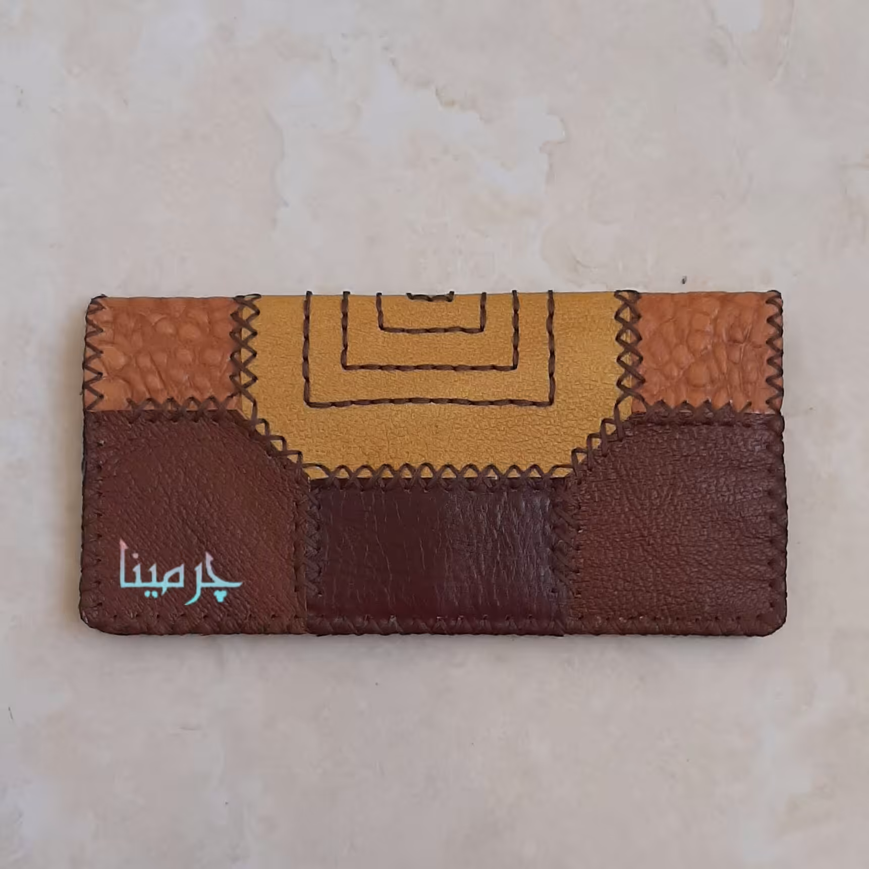 کیف پول چرم چهل تیکه هشت ضلعی