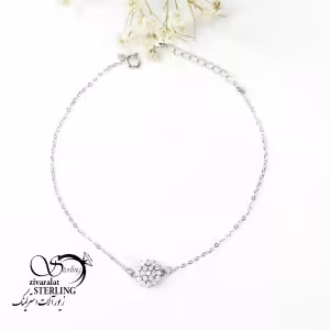 دستبند نقره زنانه طرح تک نگین