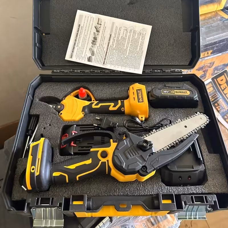 پک دو قلو باغبانی دیوالت(اره و قیچی شارژی)