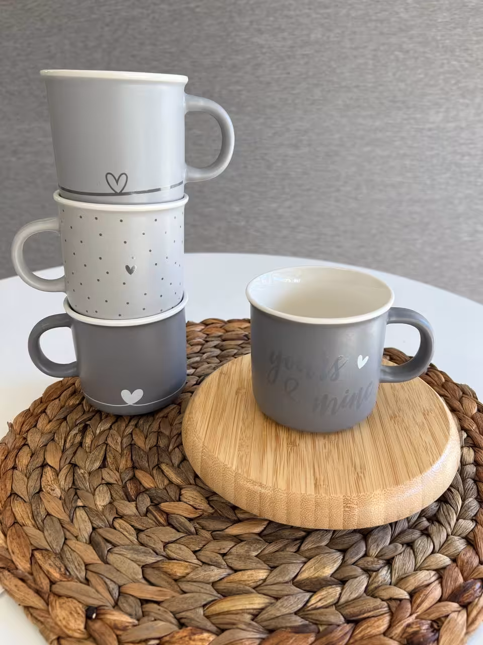 ماگ سرامیکی طوسی قلبی کد 222