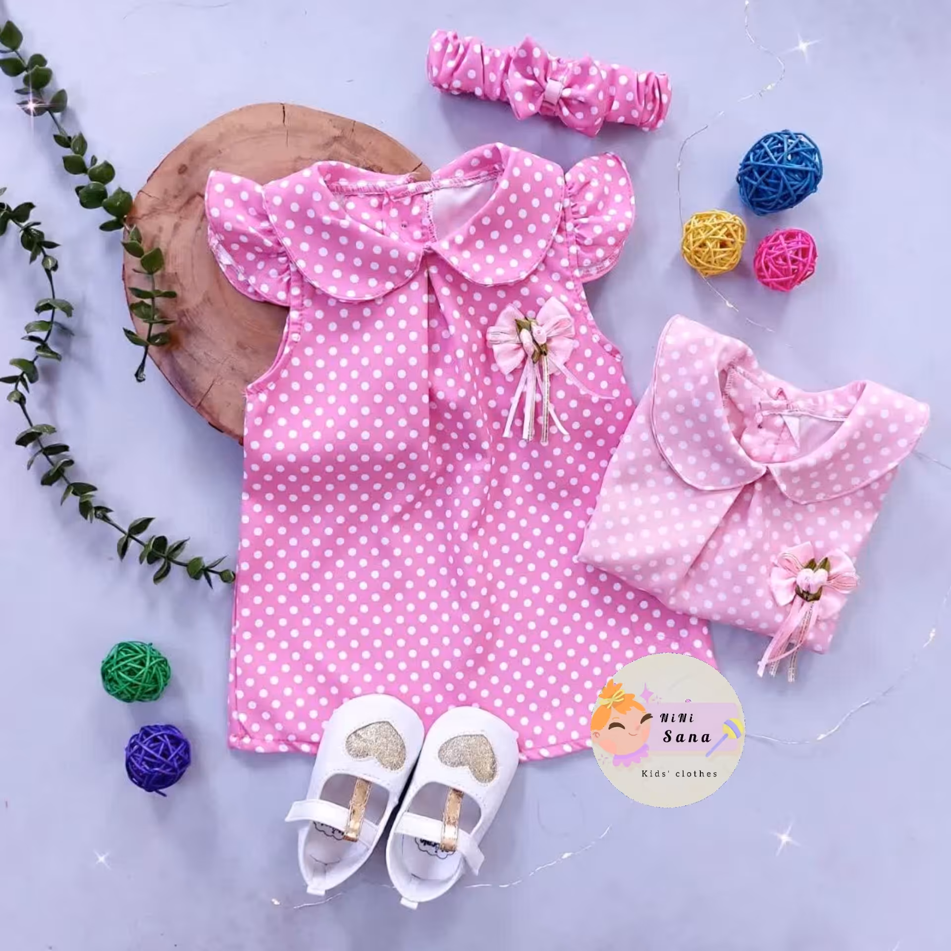 سارافون و هدبند خال خالی