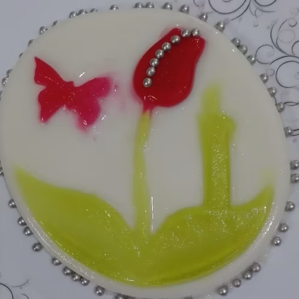 قالب ژله شمع و گل و پروانه پلاستیکی شمع و گل و پروانه دهانه 18 سانت