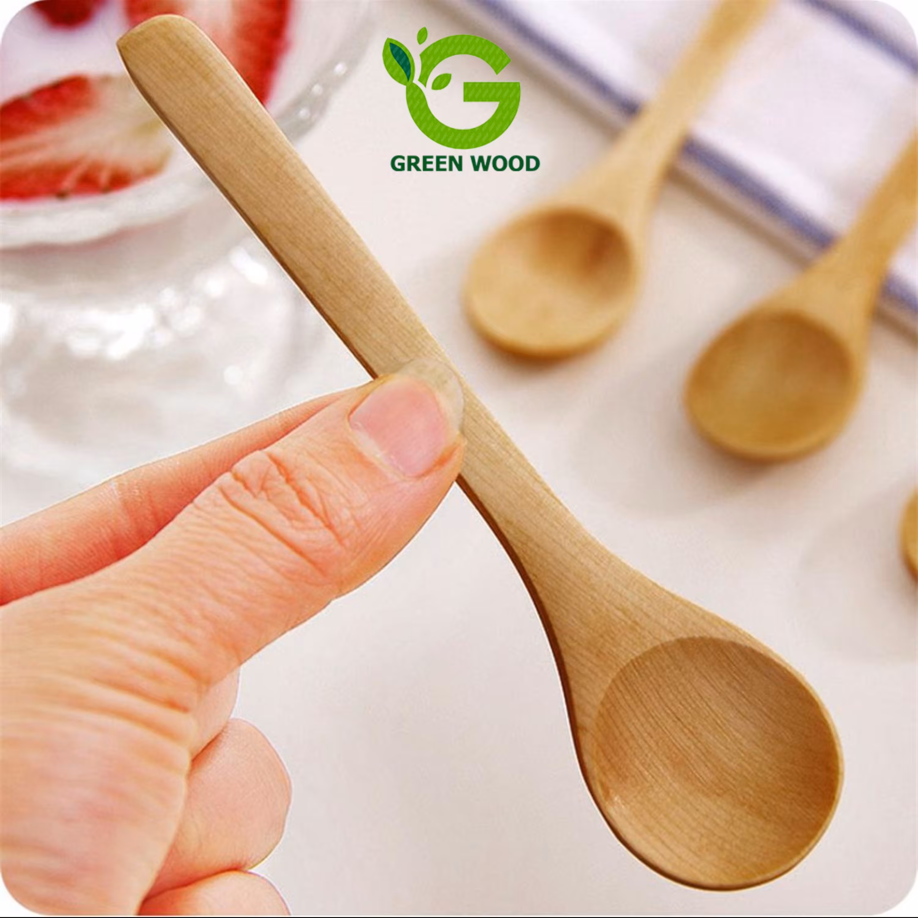 قاشق مرباخوری بسته 1 عددی (چای خوری - قاشق ادویه ) چوبی بامبو مدل L13