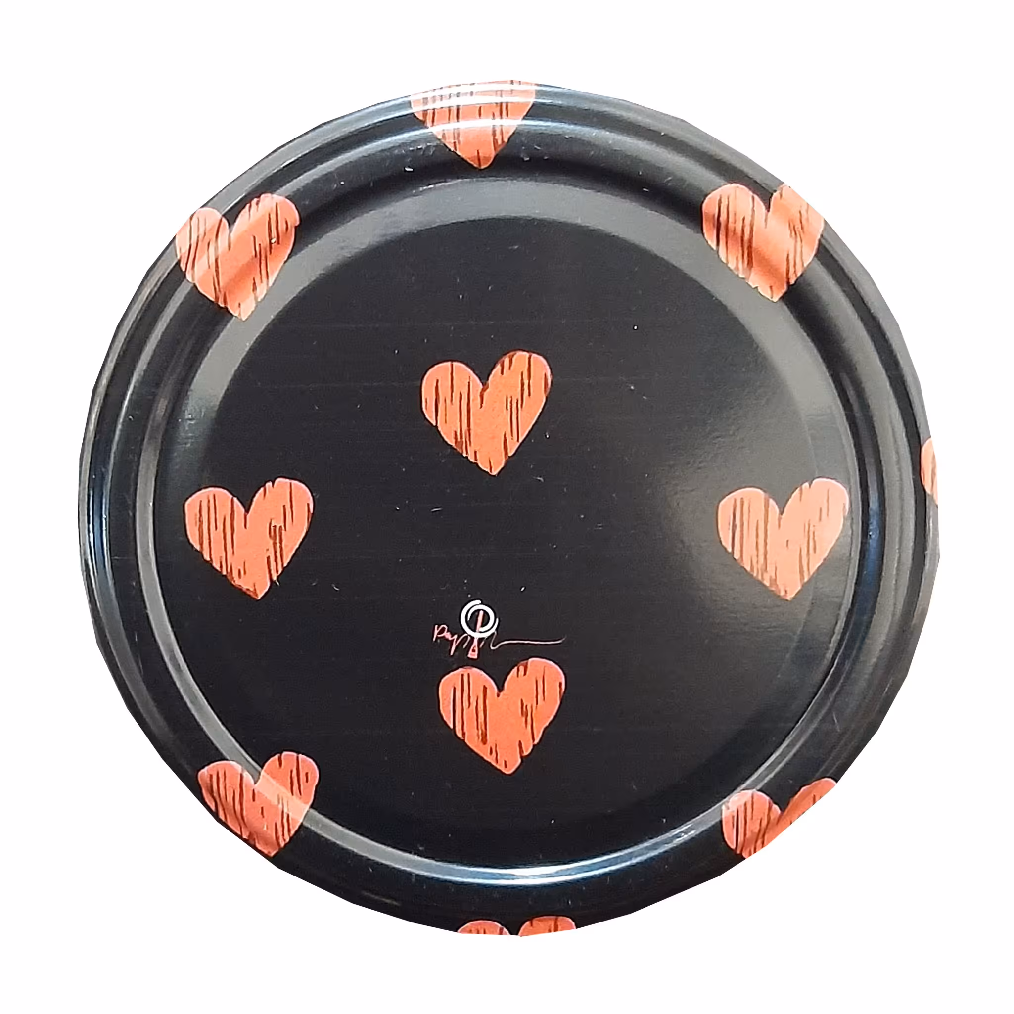 درب بانکه و شیشه قطر 8.5 قلب زمینه مشکی دونه ای