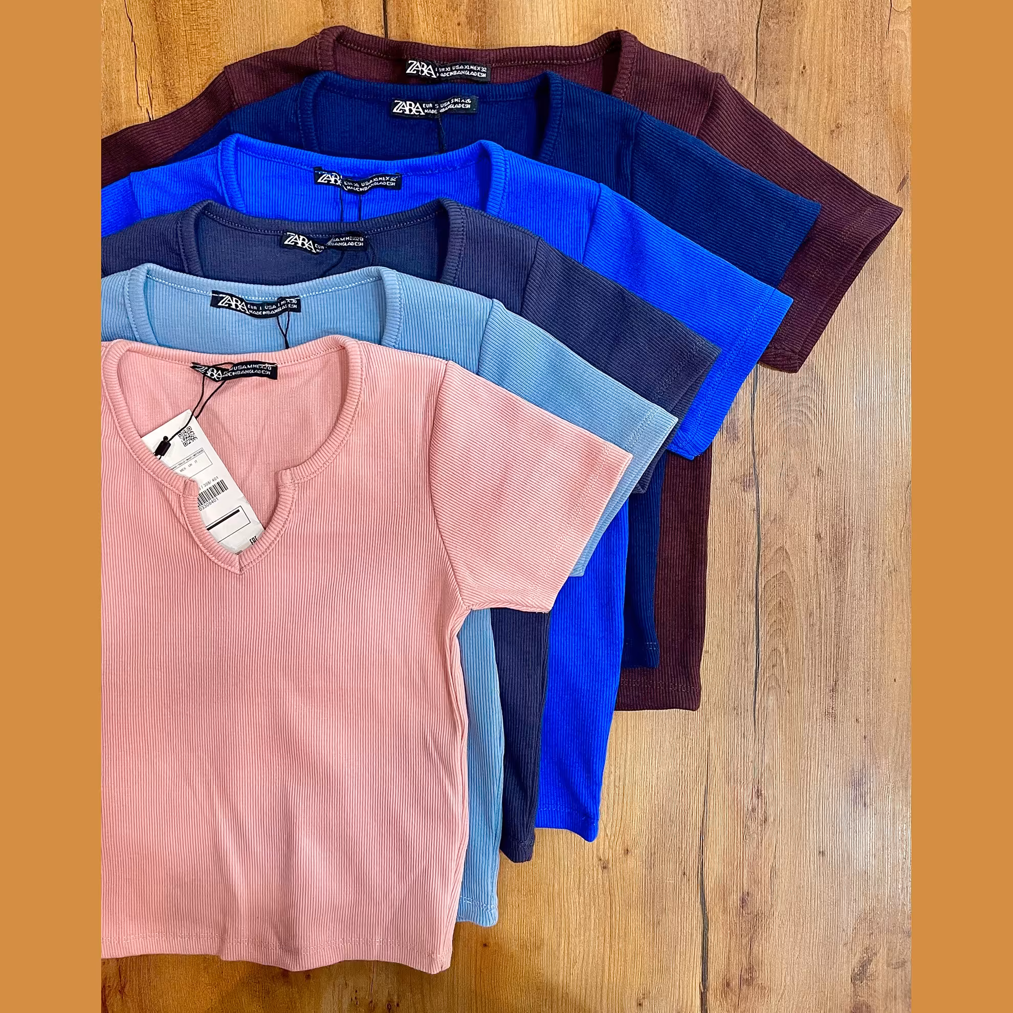 کراپ آستین کوتاه وارداتی یقه کوبایی zara زارا 1388