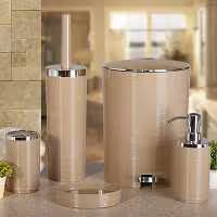 ست بهداشتی 5 پارچه خط ریز نسکافه ای-کروم کنتراست