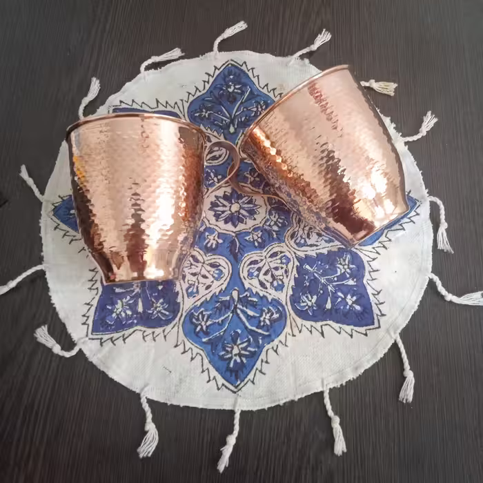 لیوان دسته دار چکشی  مسی  رنگ مسی    