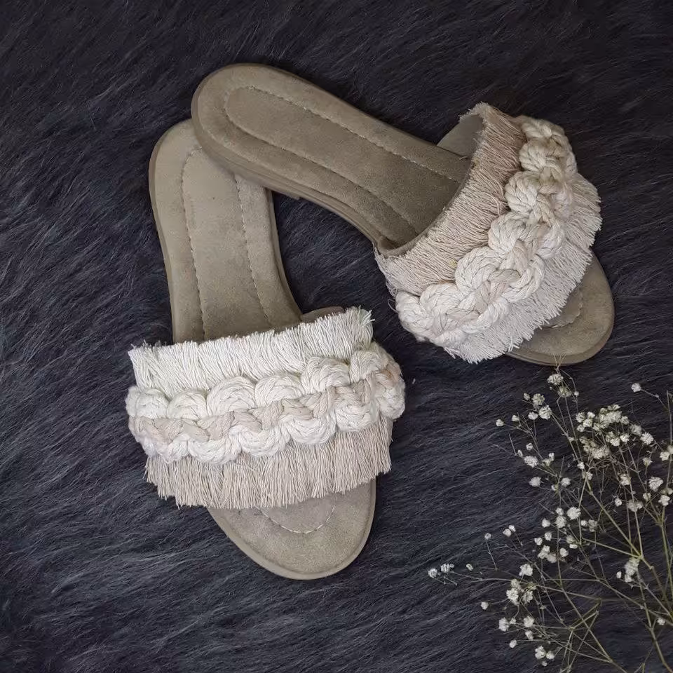 صندل مکرومه بافی بدون لژ (سایز 37 تا 41)