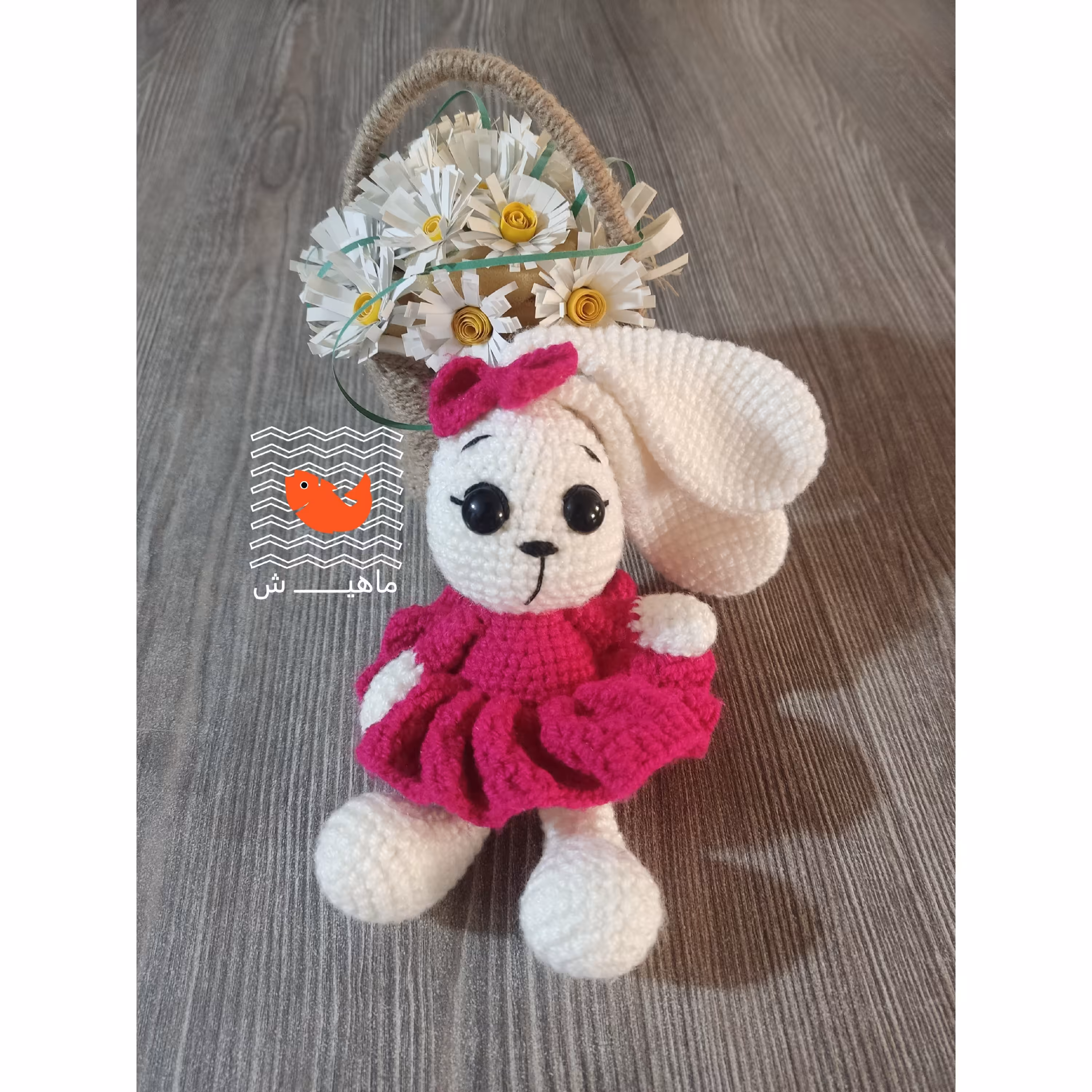 عروسک خرگوش بافتنی 18 سانت بدون گوش رنگ دلخواهتونم میبافم