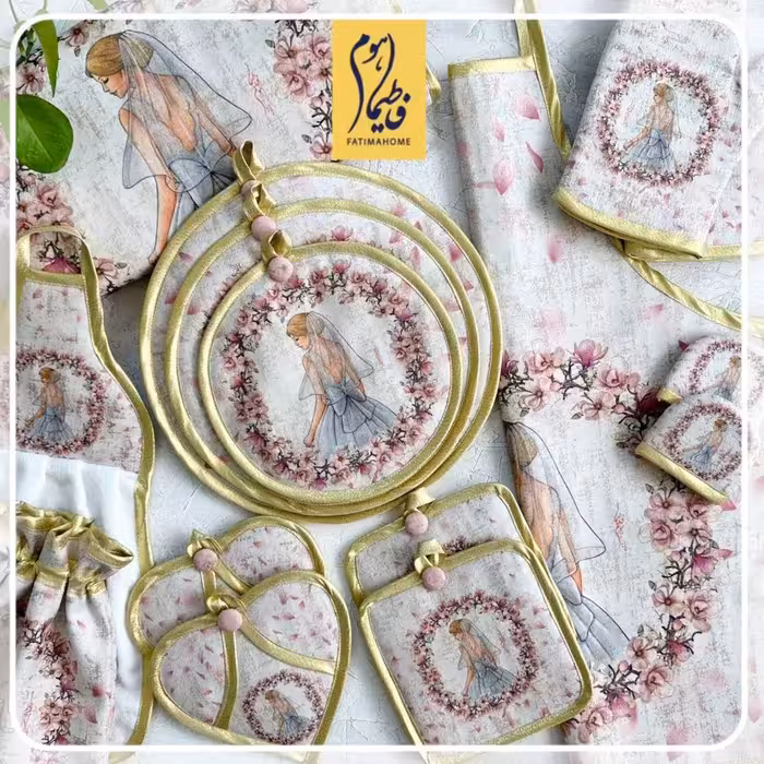 سرویس آشپزخانه مخمل 15 تکه طرح 51 مدل لیلیان لوکس