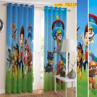 پرده تصویری اتاق خواب پانچ دو قواره آماده طرح سگ نگهبان کد 8218