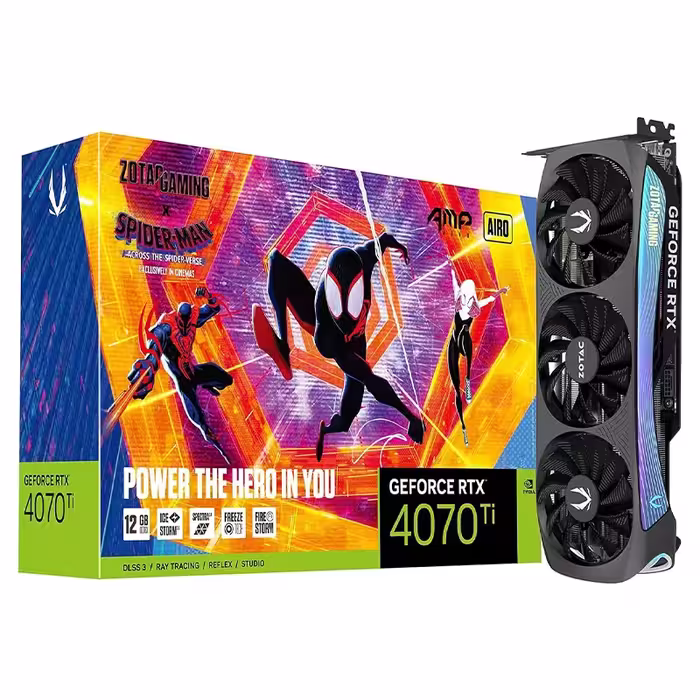کارت گرافیک ZOTAC GAMING GeForce RTX 4070 Ti AMP AIRO SPIDER MAN 12GB | آی تی هوم
