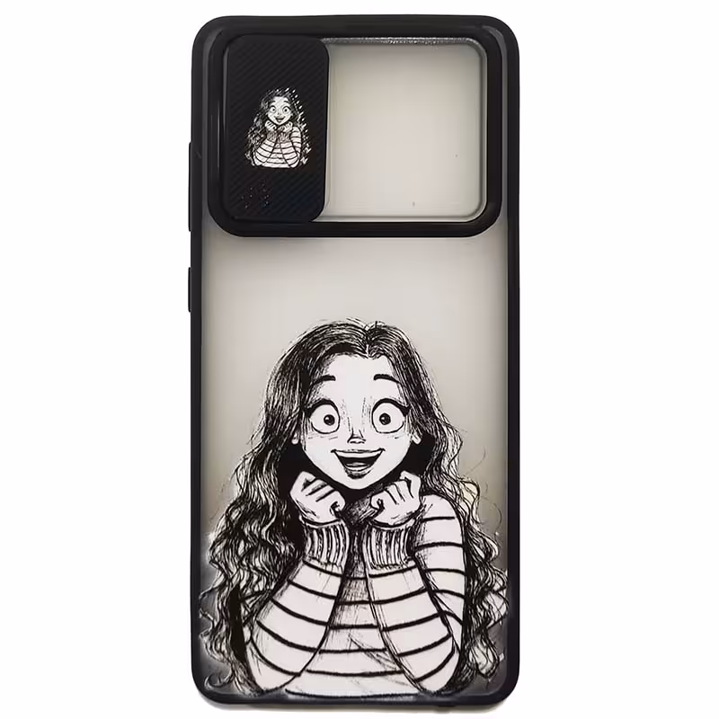 قاب پی سی طرح دار محافظ لنزدار کشویی سامسونگ SAMSUNG Galaxy A72 کد1