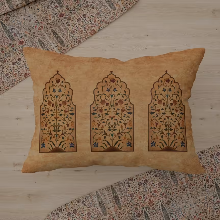 یک عدد کاور کوسن مخمل مستطیل  30 در 50  دوروطرح دار