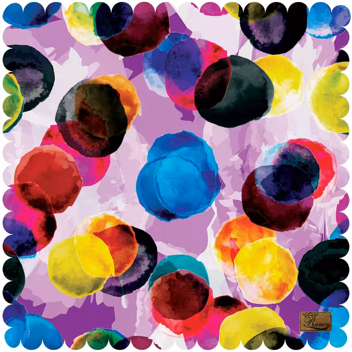 رومیزی مخمل طرح دایره رنگی سایز 50 در 50 مدل T11-548 شرکت رنس