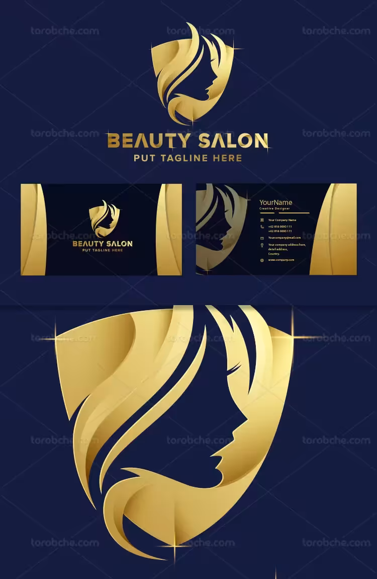 وکتور لوگو آرایشگاه بانوان لوکس | گرافیک با طعم تربچه