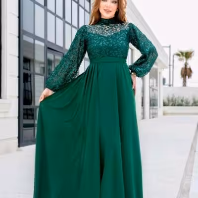 پیراهن مهمانی زنانه کرپ مدل برلیان